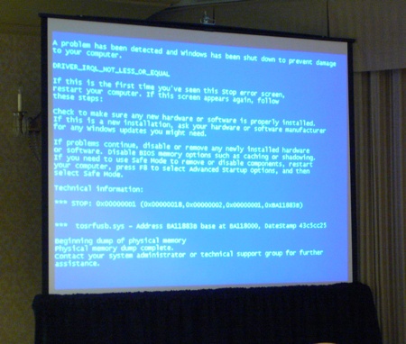Blue screen of death Blue screen of death