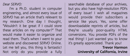 SERVO letter SERVO letter
